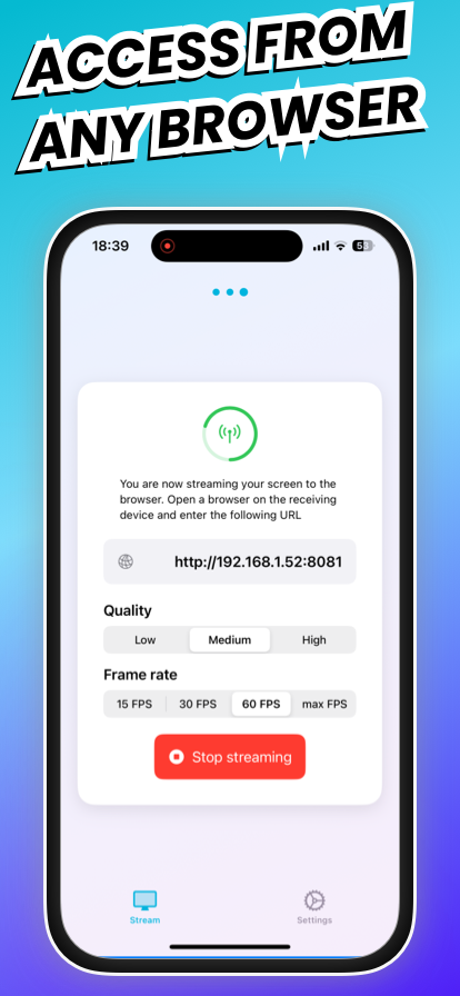 Access from any web browser