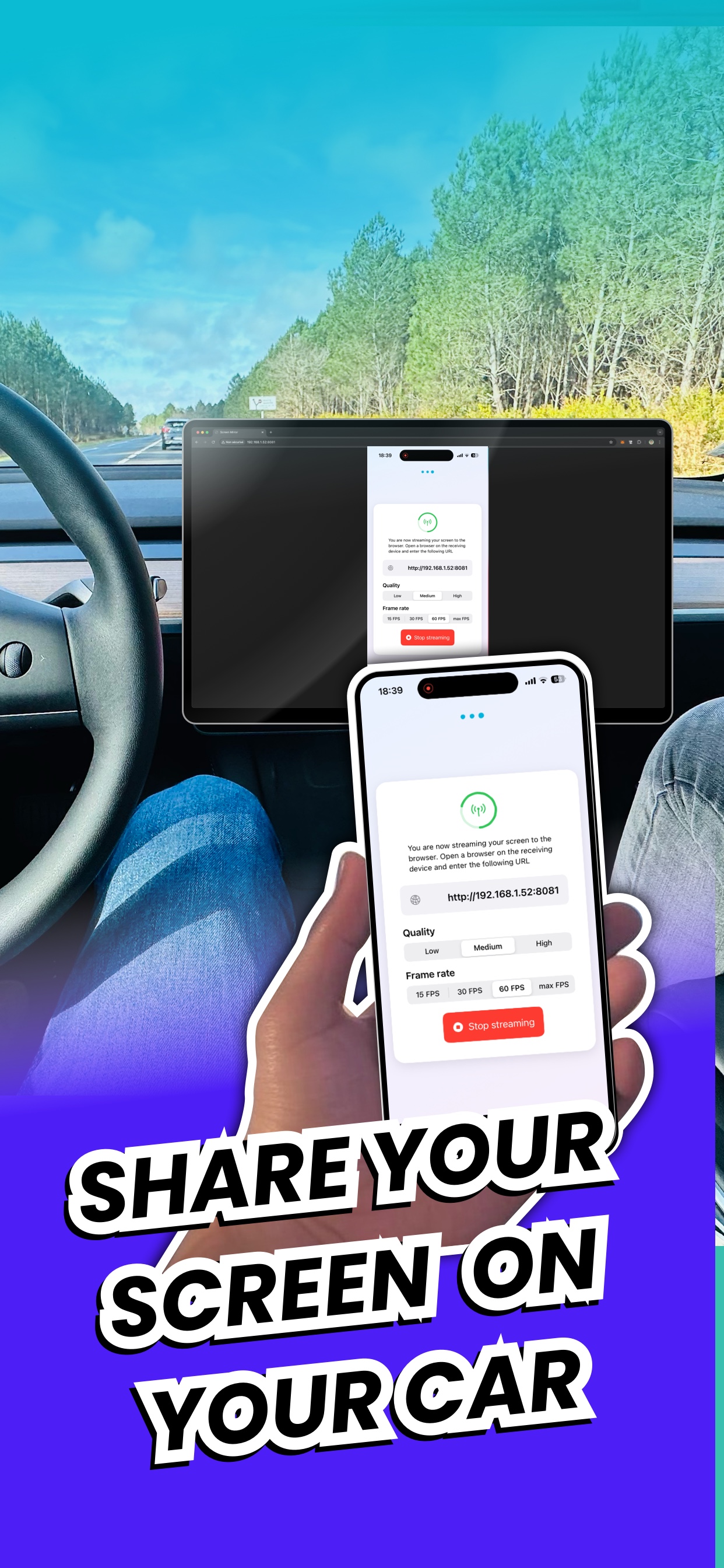Share your iPhone screen to your car display
