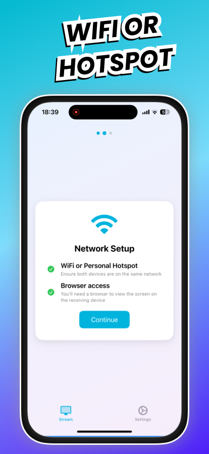 Works over Wi‑Fi and Personal Hotspot